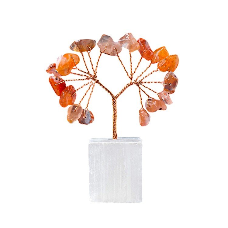Agate Base with Mixed Crystals Chip Tree 2.40 in