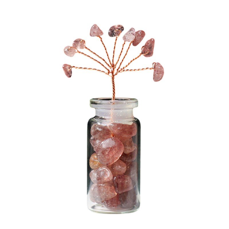Strawberry Quartz Chip Tree 3.00 in Bulk