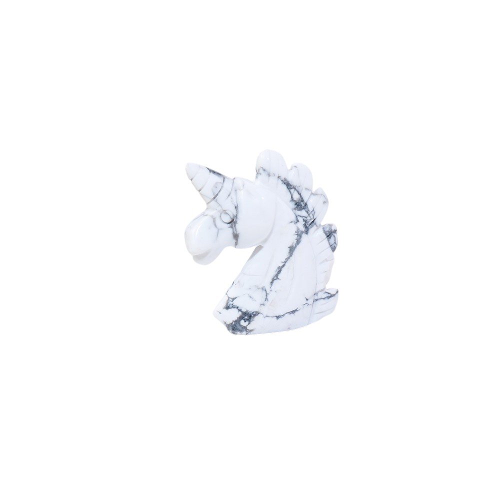 Howlite Unicorn Carving 2.00 in