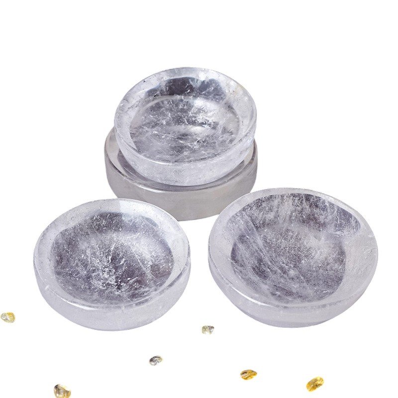 Natural Round Clear Quartz Bowl Wholesale 3.1-3.5 in (8-9 cm) - 2
