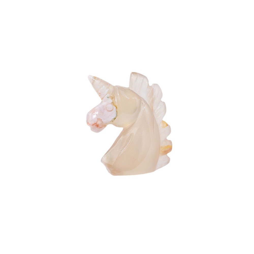 2 in Agate Unicorn Carving 2 Color Wholesale