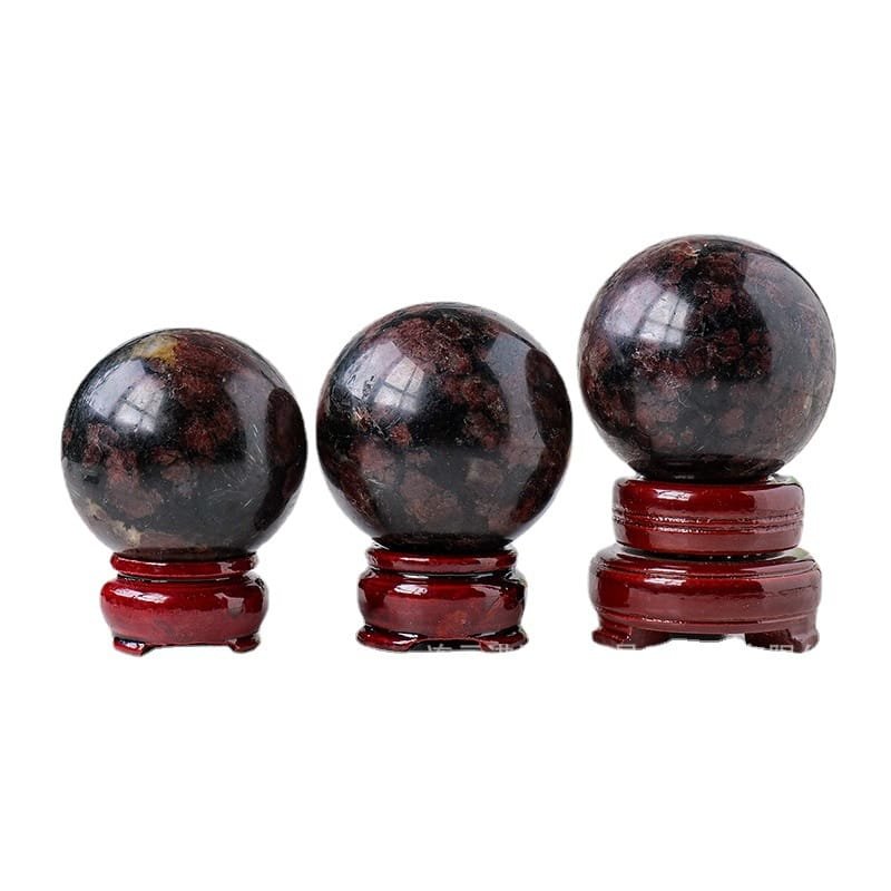 2 Sizes of Black  Garnet Crystal Sphere Balls Wholesale
