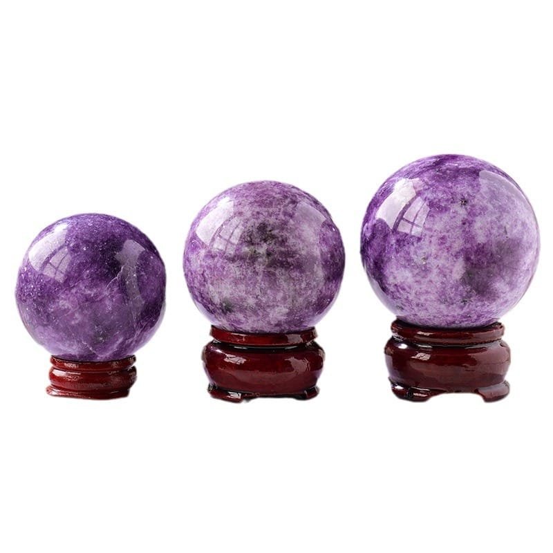 3 Sizes of Lepidolite Crystal Sphere Balls Wholesale
