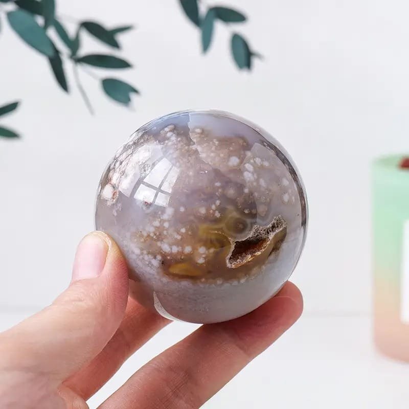 5 Sizes of Black Skura Agate Crystal Sphere Balls Wholesale