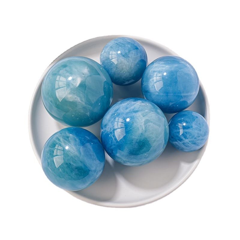 5 Sizes of Blue Aquamarine Crystal Sphere Balls Wholesale