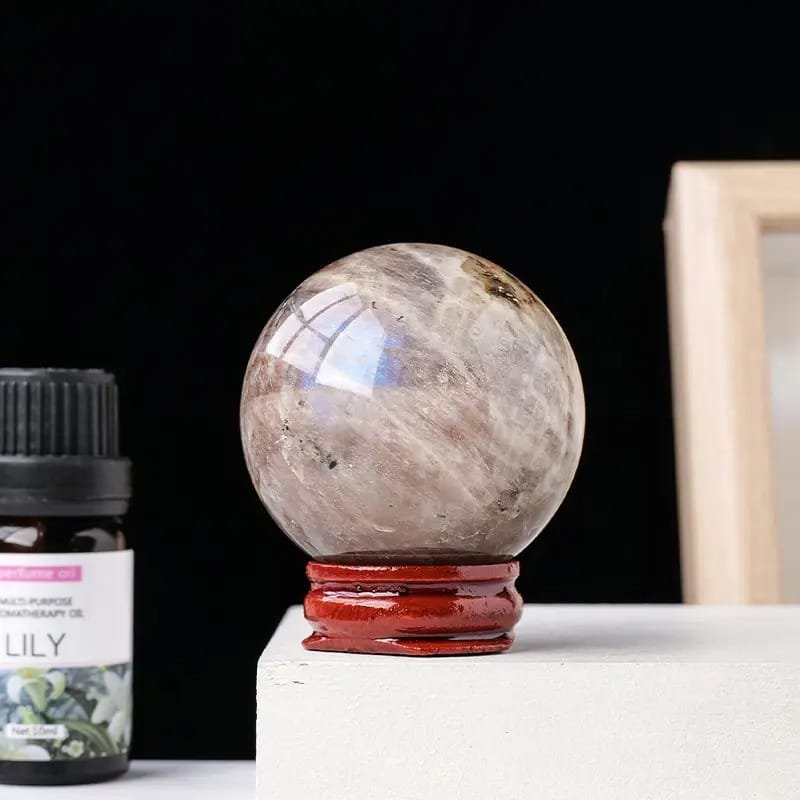 5 Sizes of Gray Blue Moonstone Crystal Sphere Balls Wholesale - 2.56-2.76 in(6.5-7 cm)