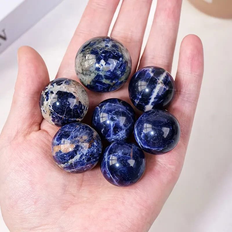 Natural Blue Sodalite Sphere Wholesale 0.79-1.18 in (2-3 cm) - 1
