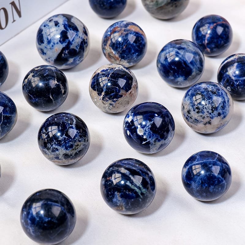Natural Blue Sodalite Sphere Wholesale 0.79-1.18 in (2-3 cm) - 2