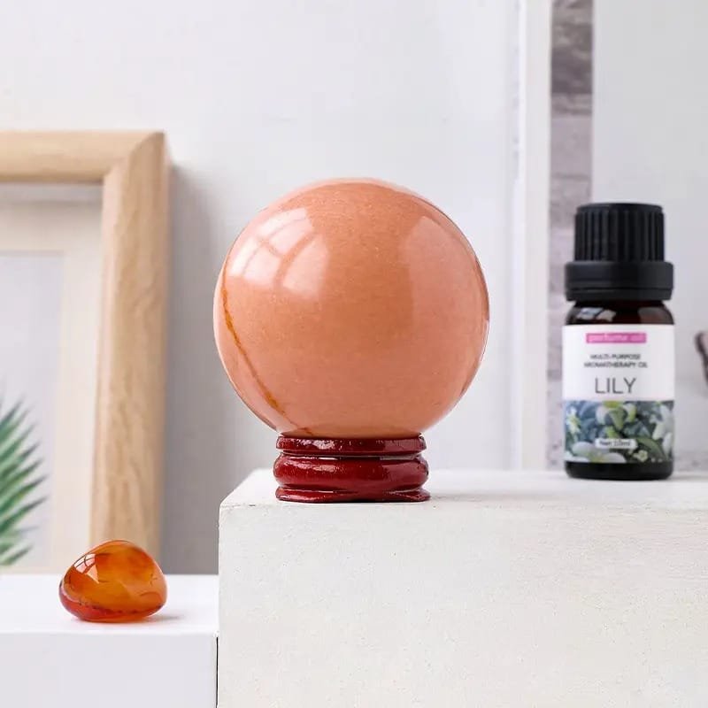 Natural Orange Jade Sphere Wholesale 1.97-2.09 in (5-5.3 cm) - 1