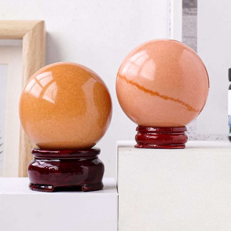 Natural Orange Jade Sphere Wholesale 1.97-2.09 in (5-5.3 cm) - 2