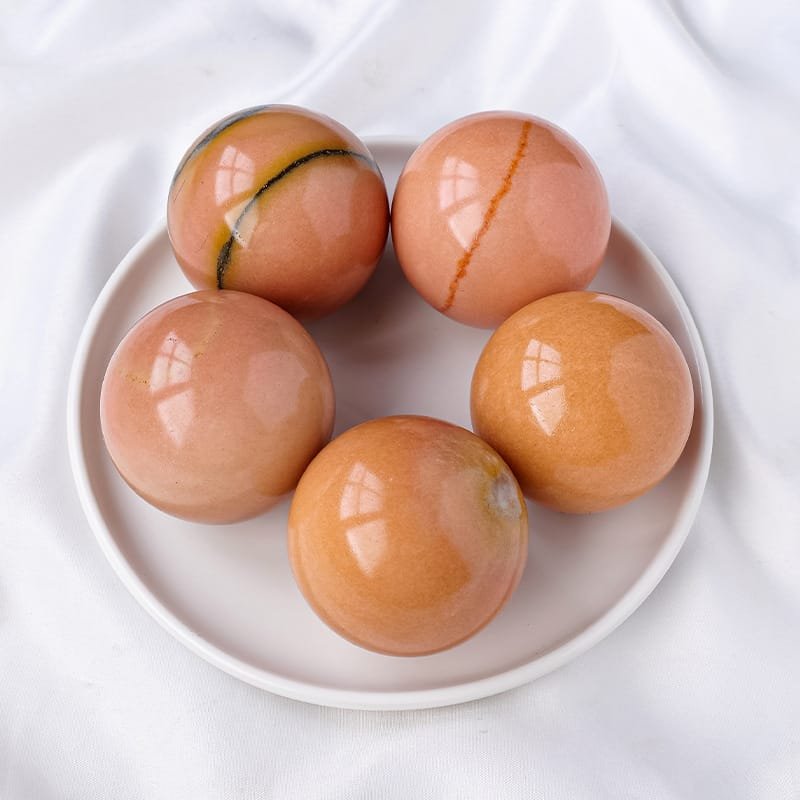 Natural Orange Jade Sphere Wholesale 1.97-2.09 in (5-5.3 cm) - 3