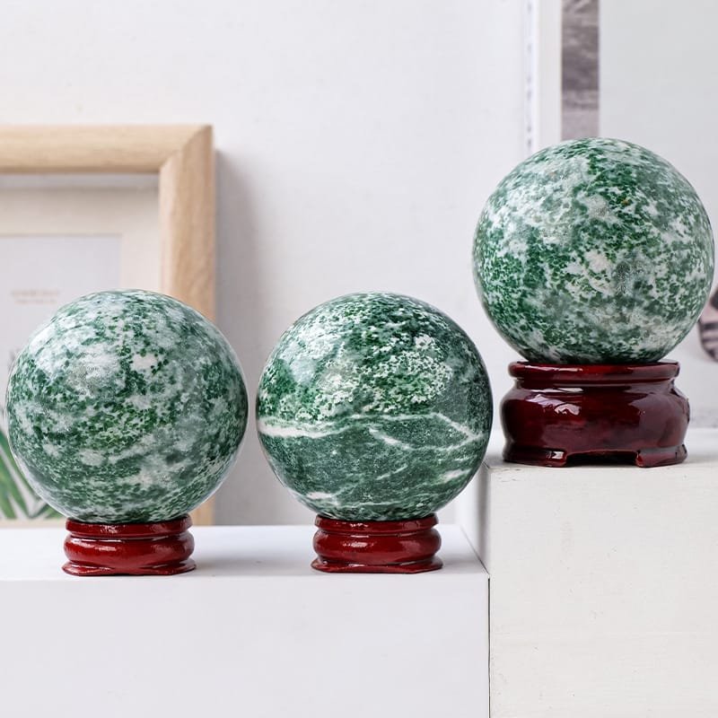 Natural Qinghai Jade Sphere Wholesale 1.97-2.17 in (5-5.5 cm) - 2