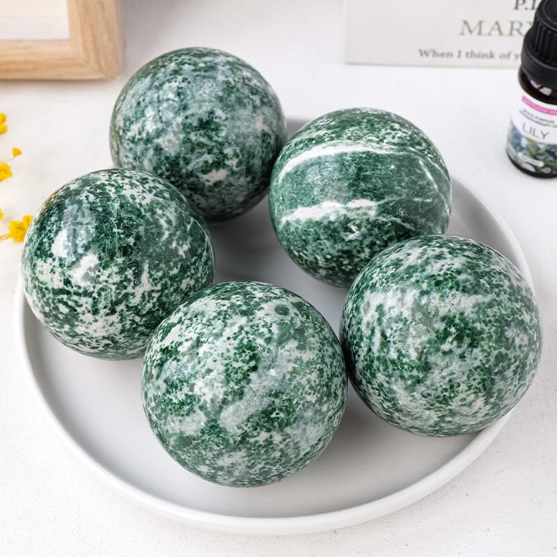 Natural Qinghai Jade Sphere Wholesale 1.97-2.17 in (5-5.5 cm) - 3