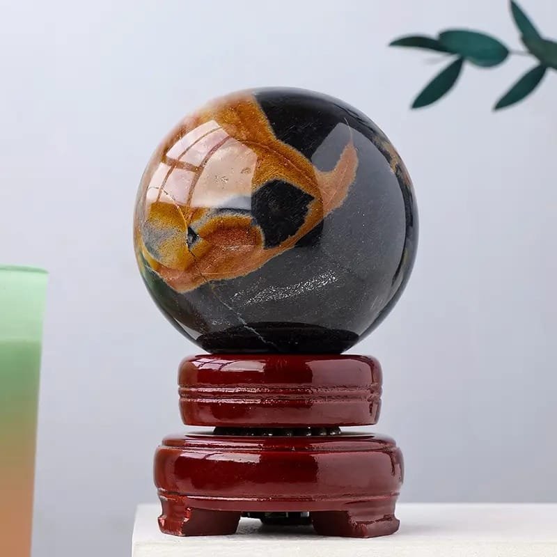 Natural Black Tourmaline Matrix Sphere Wholesale 2.56-2.76 in (6.5-7 cm) - 1
