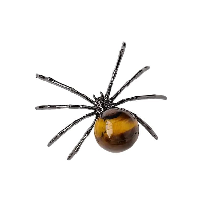 0.79 in(2 cm) Natural Tiger’s Eye Crystal Spider Carving Wholesale