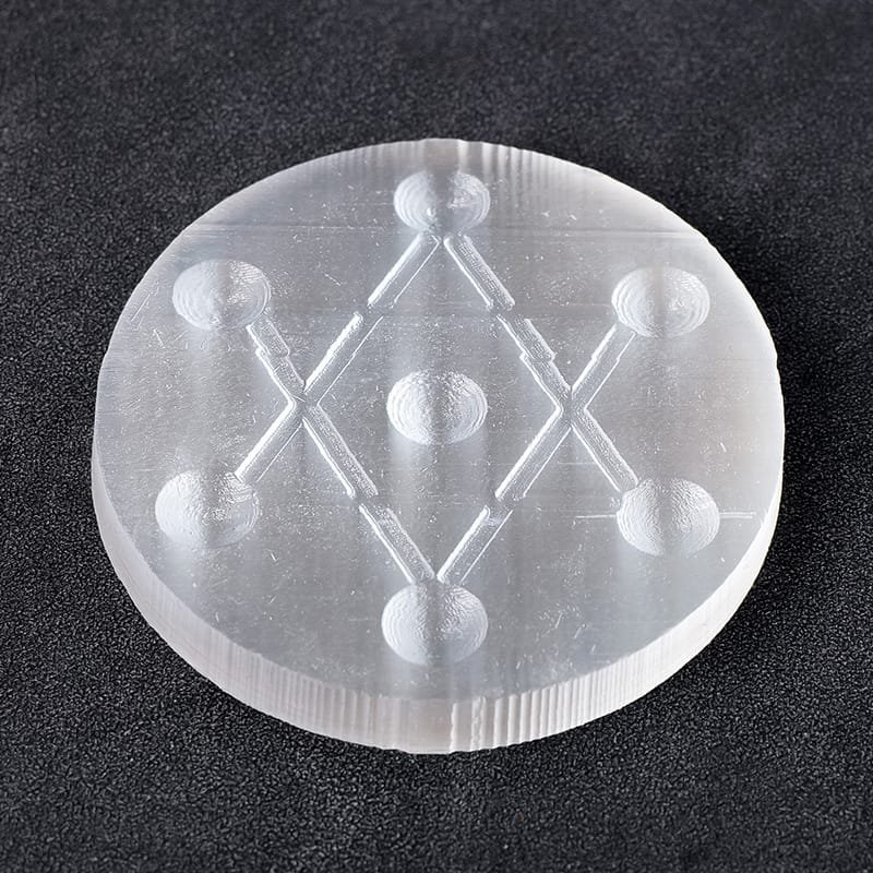 Natural Selenite Crystal Grid Plate Wholesale 2.99 in (7.6 cm)