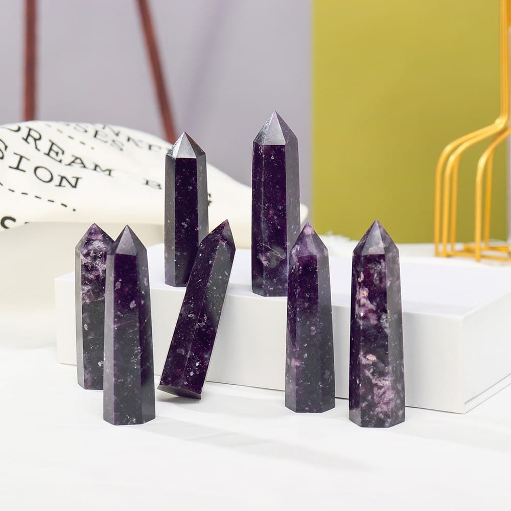 1 kg (2.2 lb) Lepidolite Crystal Tower Wholesale