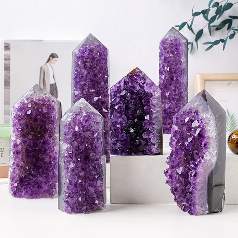 Natural Uruguay Amethyst Cluster Tower Wholesale 1.97-8.27 in (5-21 cm) - 2