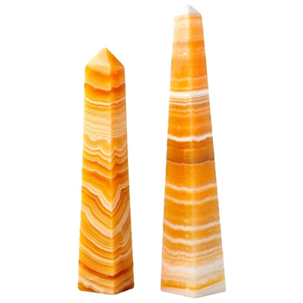 Natural Yellow Calcite Tower Wholesale 8.66-10.24 in (22-26 cm) - 3