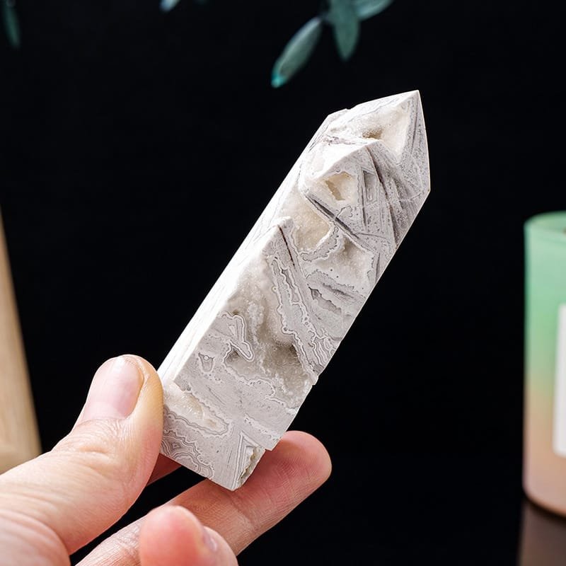 Crazy White Agate Crystal Tower Wholesale