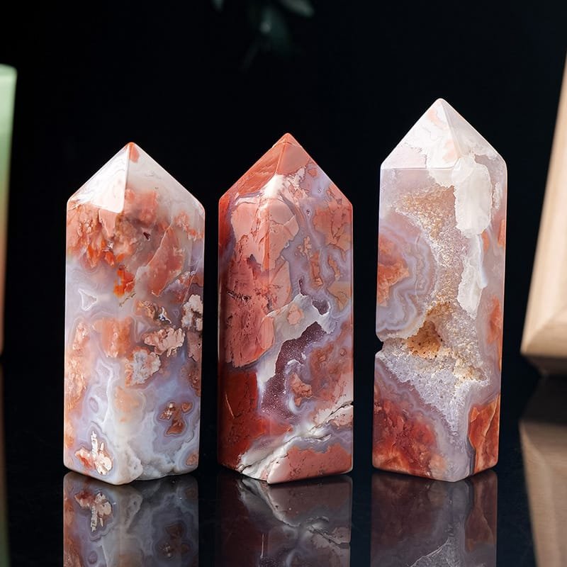 Natural Red Agate 4-sided Crystal Tower Wholesale