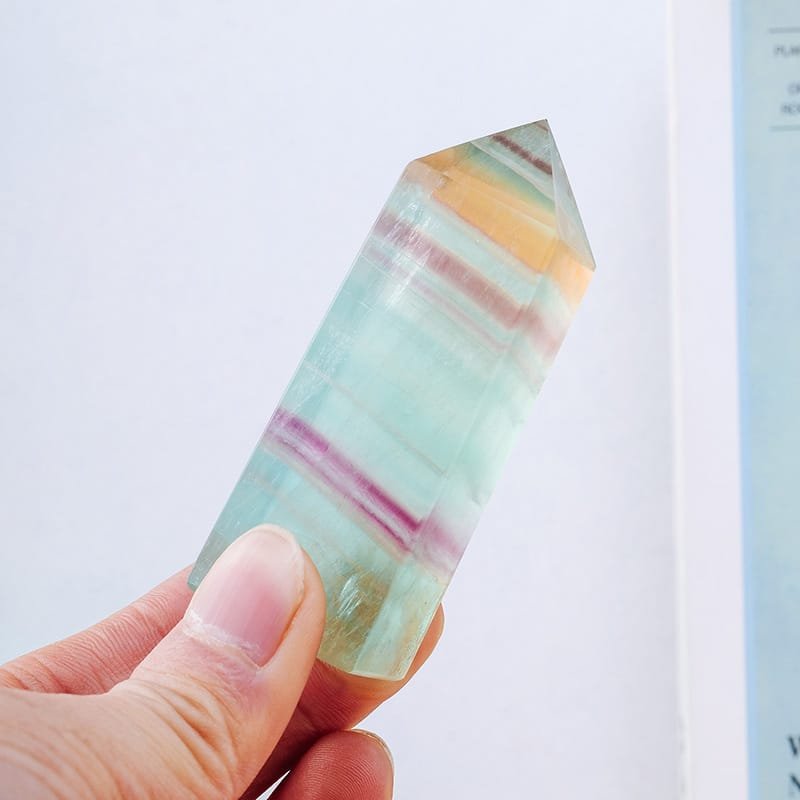 Colorful Watermelon Fluorite 4-Sided Crystal Tower Wholesale