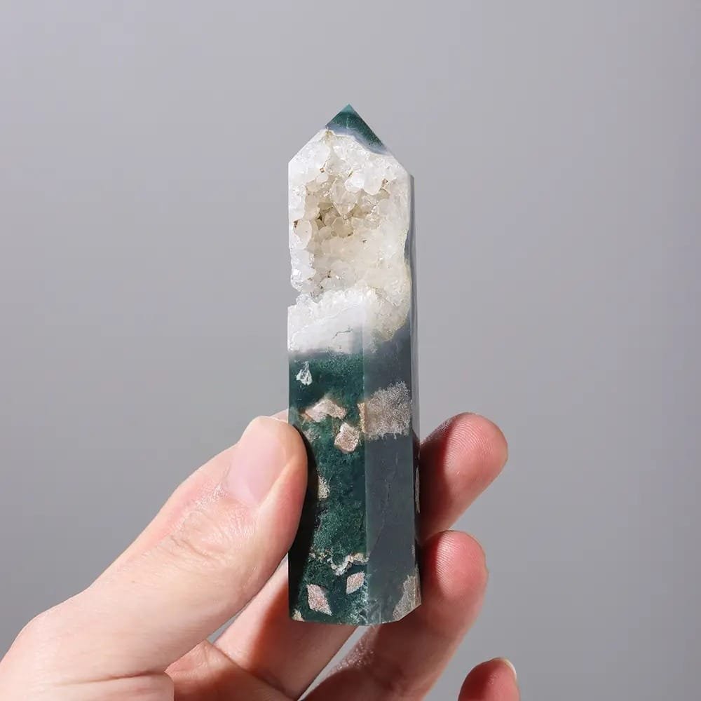 3 Sizes of Moss Agate Crystal Tower Wholesale