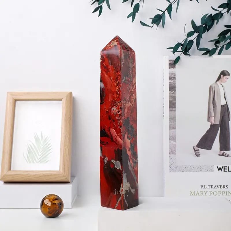 3 Sizes of Red Black Jasper Crystal Tower Wholesale