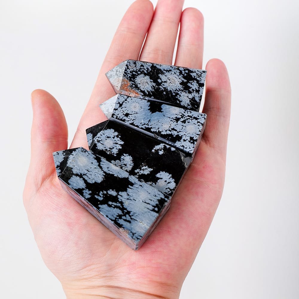 Black Snowflake Obsidian Crystal Tower Wholesale