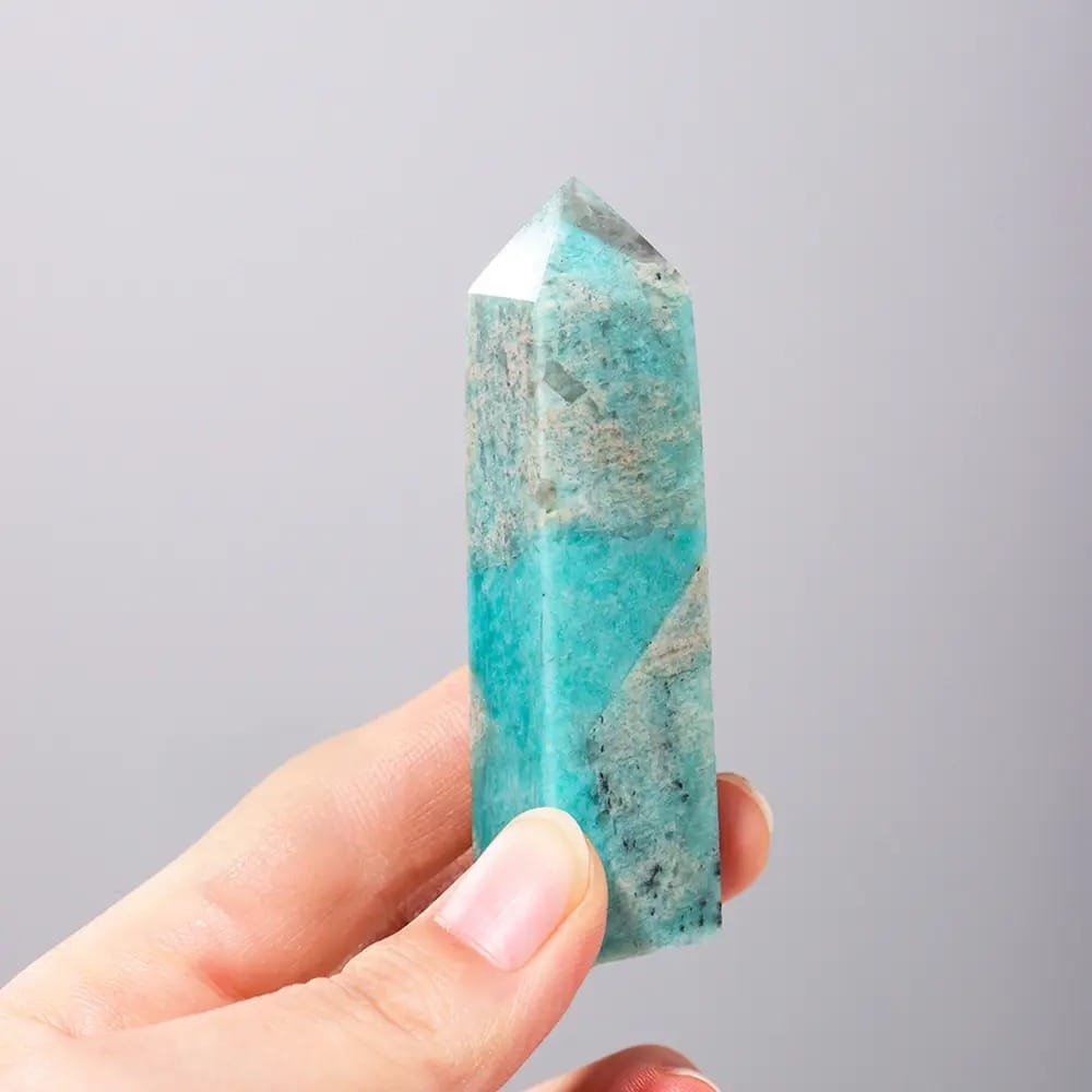 4 Sizes of Blue Amazonite 4-Sides Crystal Tower Wholesale