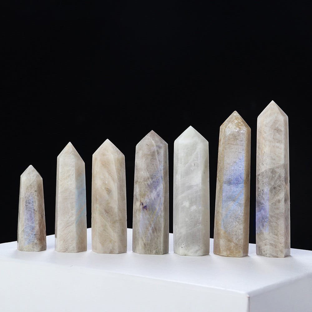 4 Sizes of Gray Moonstone Crystal Tower Wholesale - 2.76-3.15 in(7-8 cm)