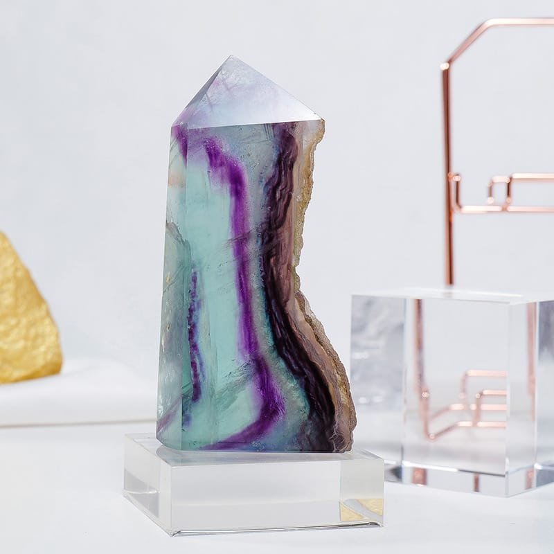 4 Sizes of Natural Colorful Fluorite Crystal Tower Wholesale