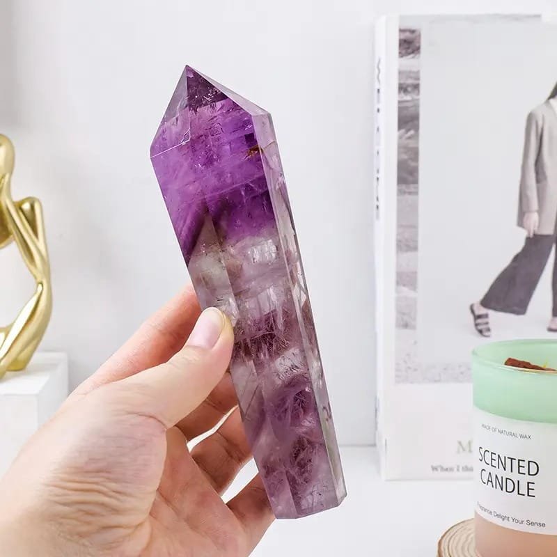 Purple Brazilian Amethyst Crystal Pillar with Base