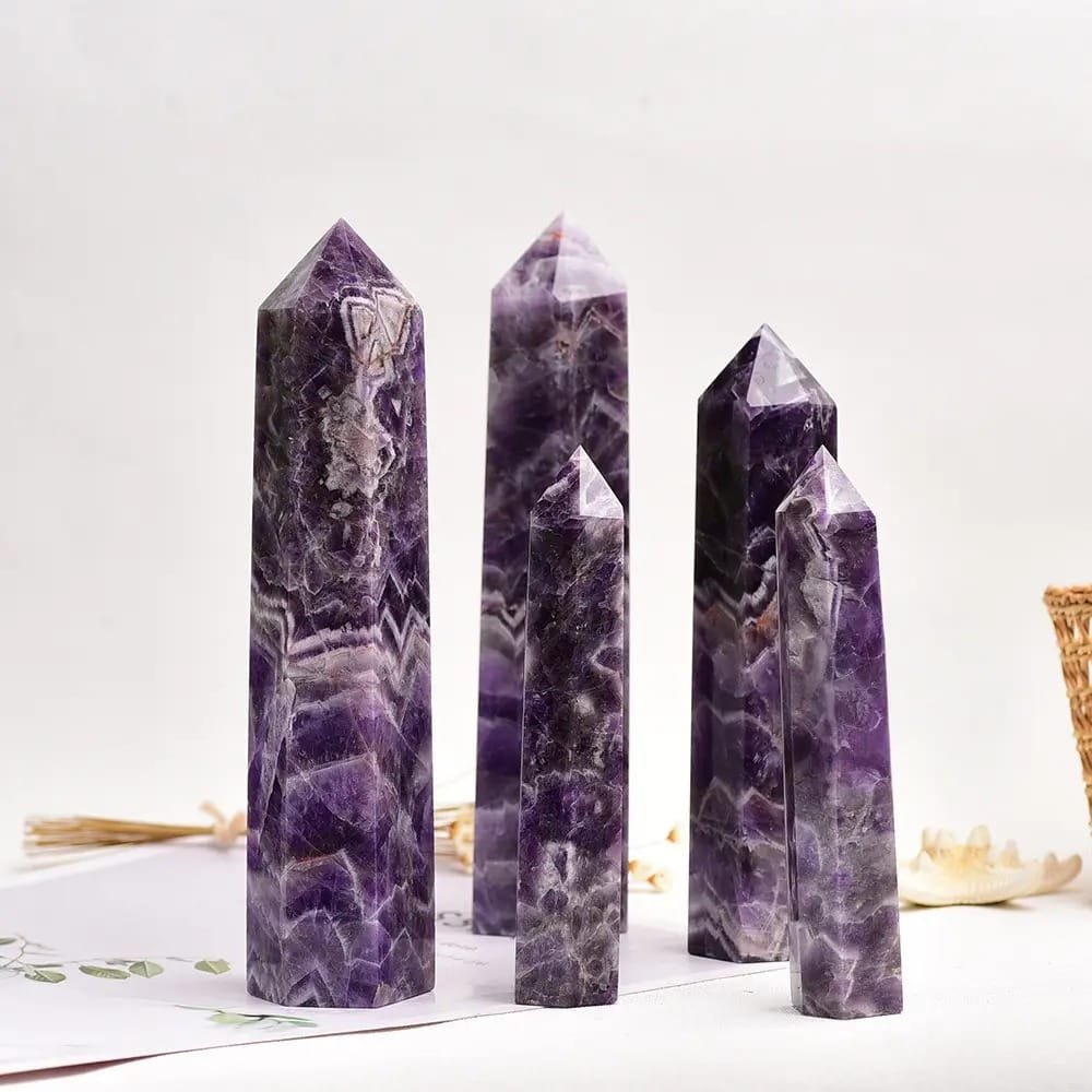 4 Sizes of Purple Dream Amethyst Crystal Tower Wholesale
