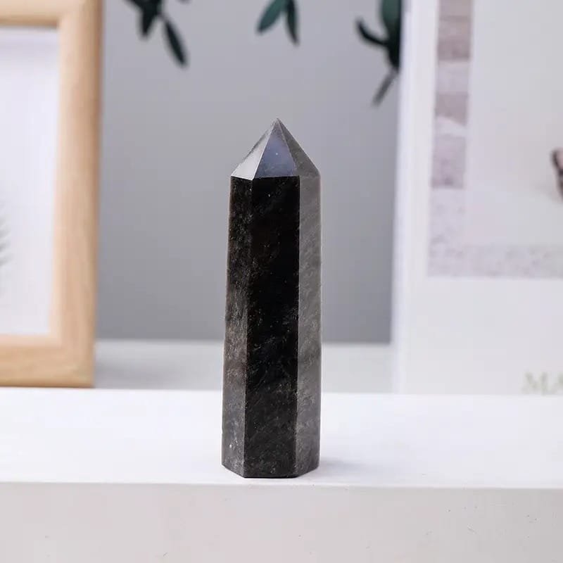 5 Sizes of Black Gold Obsidian Crystal Tower Wholesale
