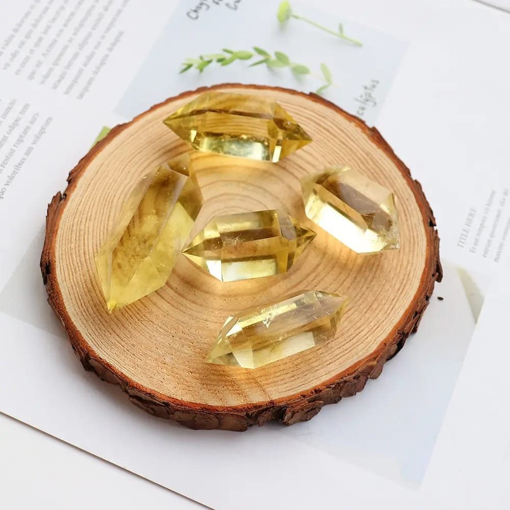 5 Sizes of Citrine Double-Terminated Crystal Point Wholesale