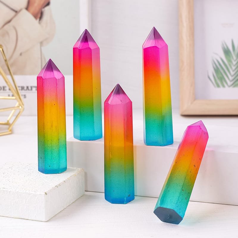 Electroplated Aura Selenite Tower Wholesale 2.76-3.15 in (7-8 cm) - 1