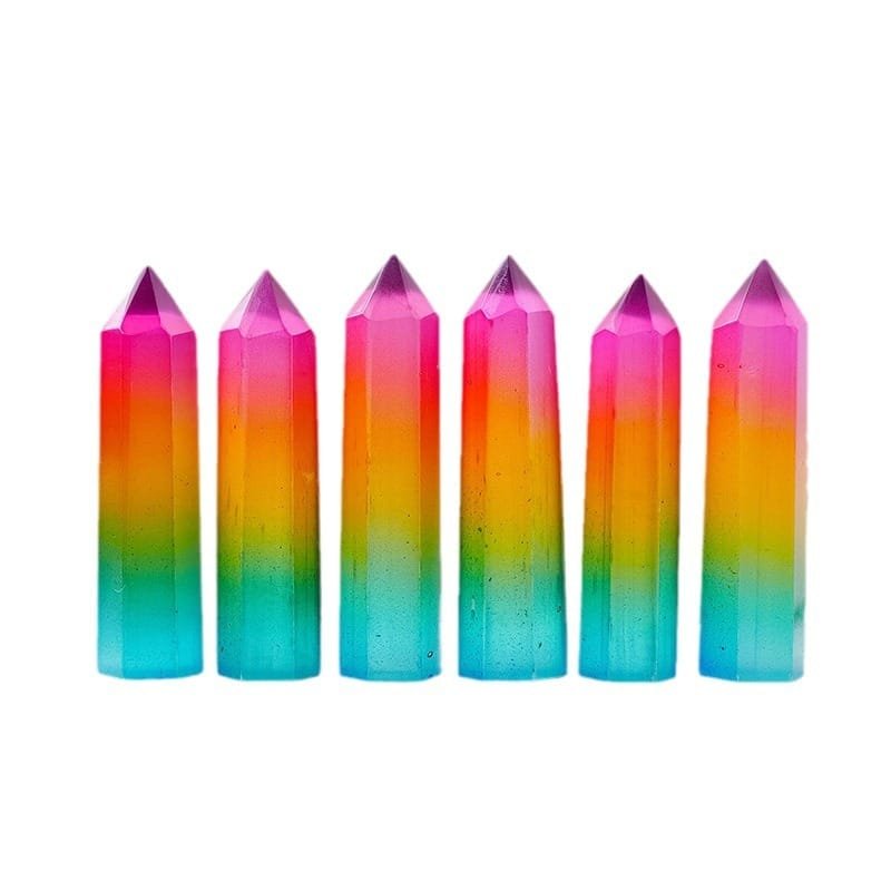 Electroplated Aura Selenite Tower Wholesale 2.76-3.15 in (7-8 cm) - 3
