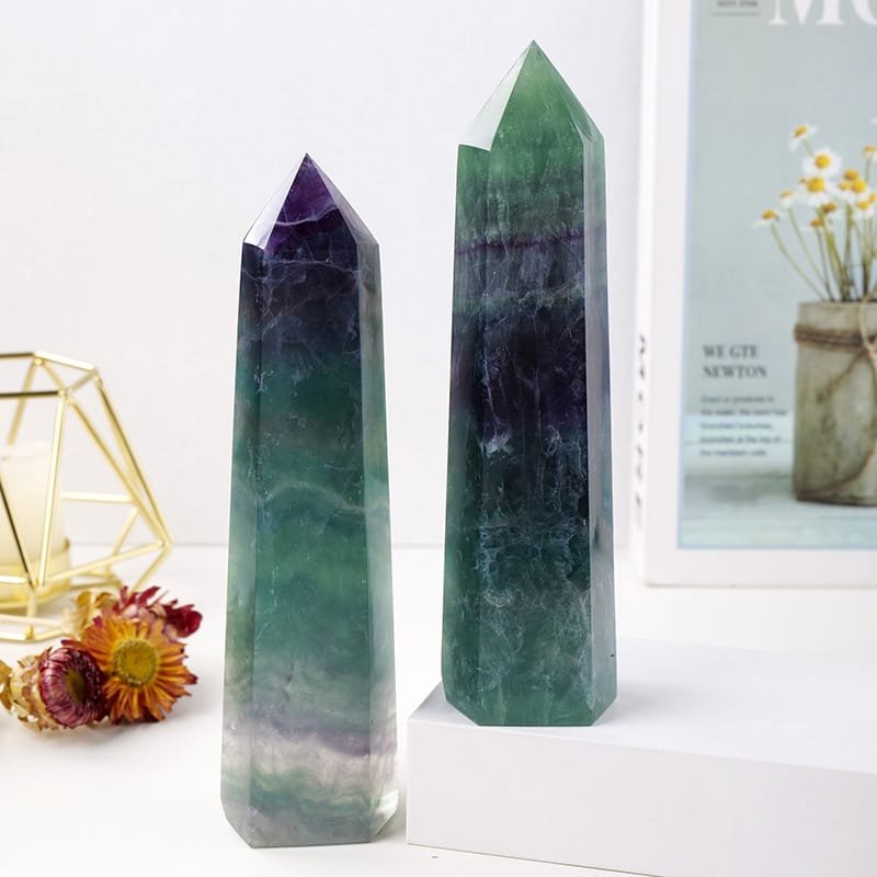 Natural Green Fluorite Tower Wholesale 5.51-7.87 in (14-20 cm) - 1