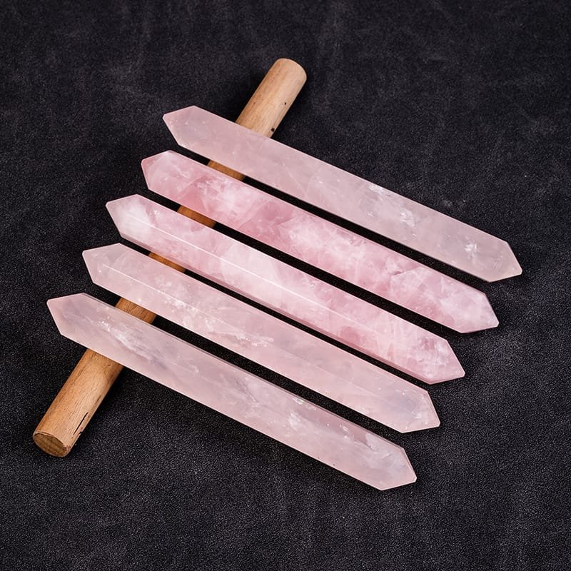 Natural Rose Quartz Double Terminated Points Wholesale 5.91 in (15 cm) - 1