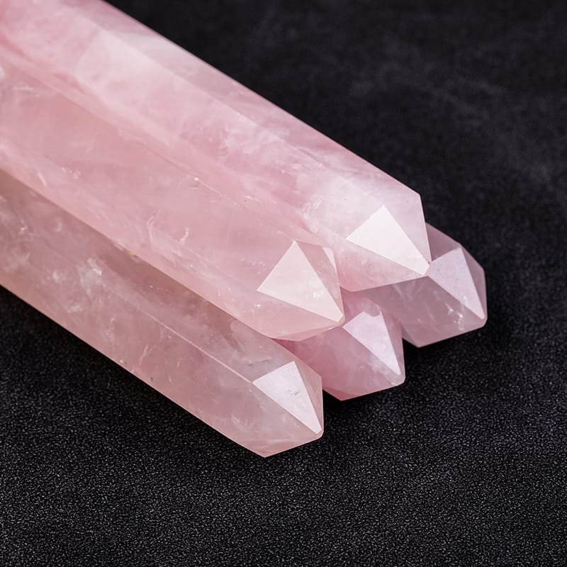 Natural Rose Quartz Double Terminated Points Wholesale 5.91 in (15 cm) - 2