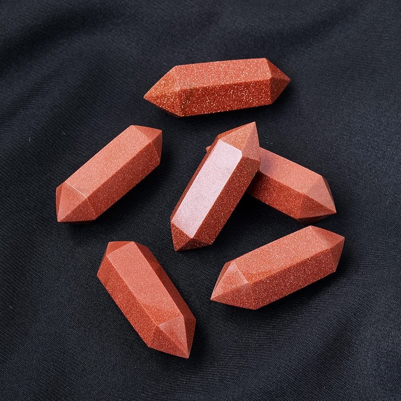 Synthetic Red Goldstone Double Terminated Point Wholesale 1.77 in (4.5 cm) - 1
