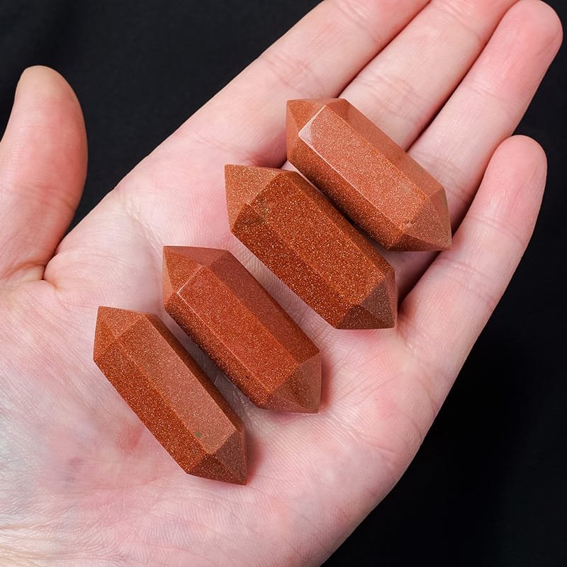 Synthetic Red Goldstone Double Terminated Point Wholesale 1.77 in (4.5 cm)