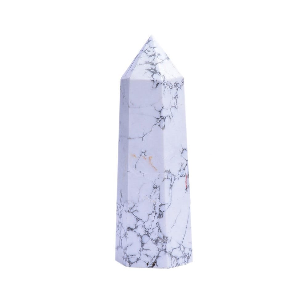 Howlite Tower 3.94 in White 1.18 in