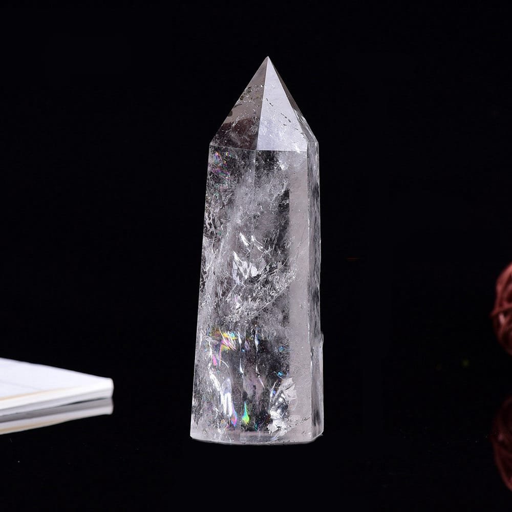 Clear Quartz Tower 3.94 in White 1.18 in