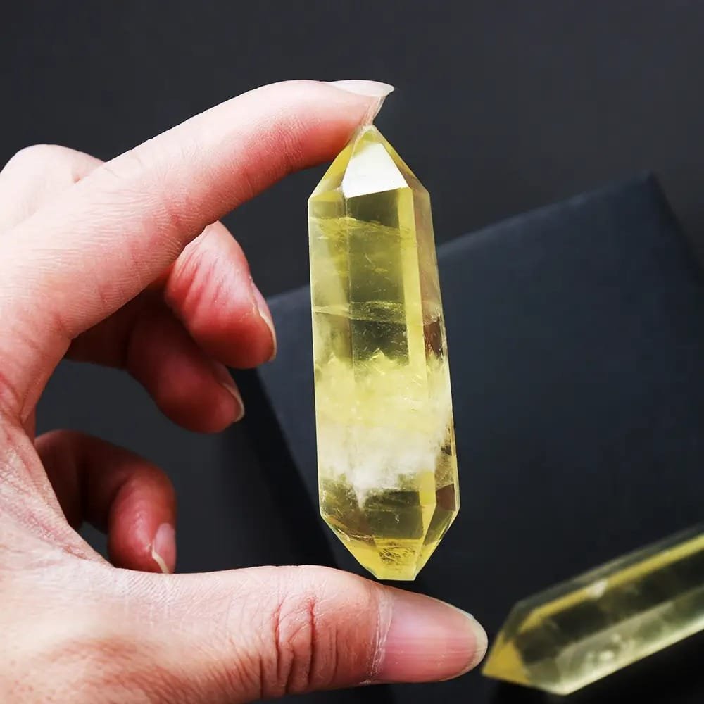 Natural Cloudy Citrine Double Terminated Points Wholesale 2.95 in (7.5 cm) - 2