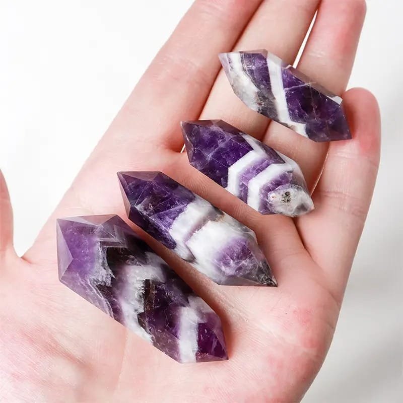 6 Sizes of Purple Dream Amethyst Double-Terminated Crystal Point Wholesale