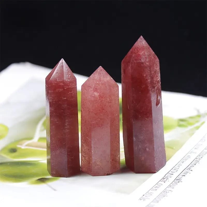 6 Sizes of Red Strawberry Quartz Crystal Tower Bulk