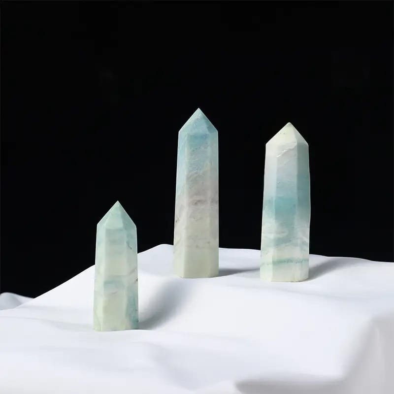 7 Sizes of Caribbean Blue Calcite Crystal Tower Wholesale