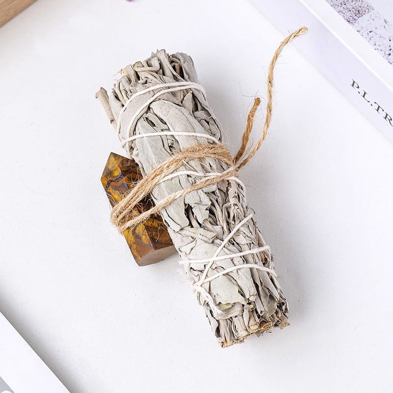 Tiger’s Eye Tower with White Sage 4.33 in Bulk